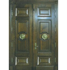 Дверь входная двухстворчатая с панелями МДФ шпон ВФД 057